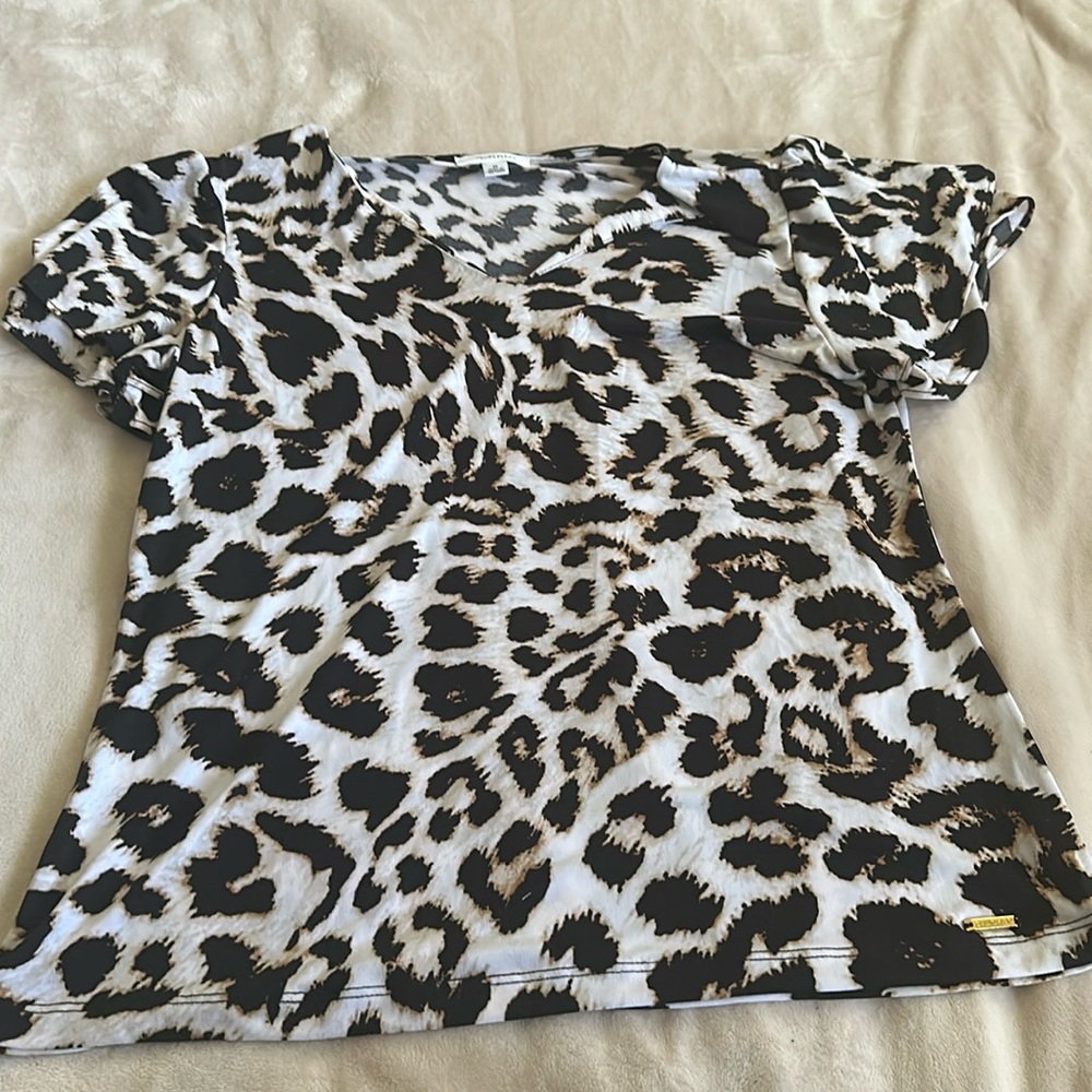 Calvin Klein Animal Print Blouse Size Medium